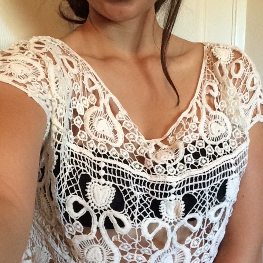 White Lace Swim Cover Up